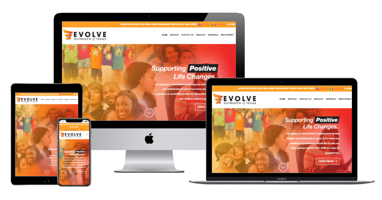 Evolve Outreach of Texas Website Mockup